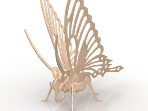 Laser Cut Butterfly 3D Puzzle DXF File