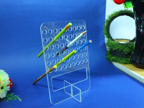 Laser Cut Rectangle Shape Pen Holder Acrylic 3mm DXF File