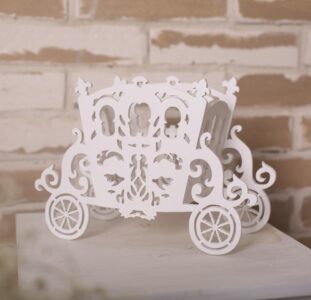 Laser Cut Cinderella Carriage Flower Holder Free Vector