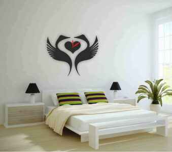 Laser Cut Swan Wall Clock Free Vector