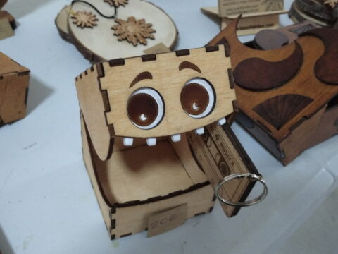 Laser Cut Wooden Monster Box Free Vector