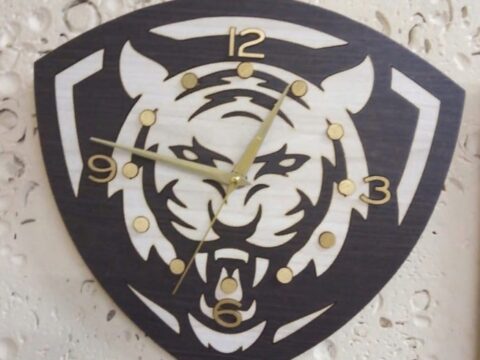 Laser Cut Tiger Wall Clock Free Vector