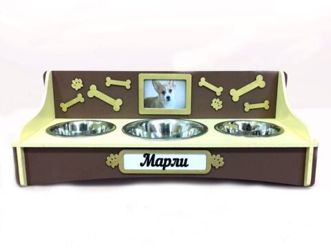 Laser Cut Raised Pet Bowl Stand Free Vector