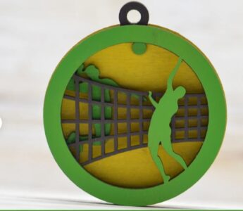 Laser Cut Volleyball Medal Layered Eco Friendly Wooden Medal Free ...