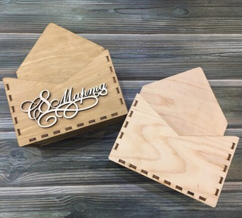 Laser Cut Envelope Gift Box DXF File