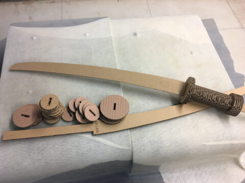 Laser Cut Cardboard Samurai Sword DXF File