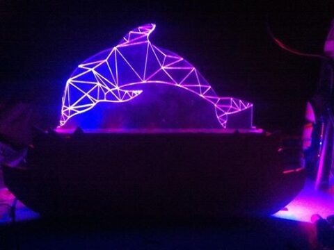 Laser Cut Dolphin 3D Led Lamp DXF File