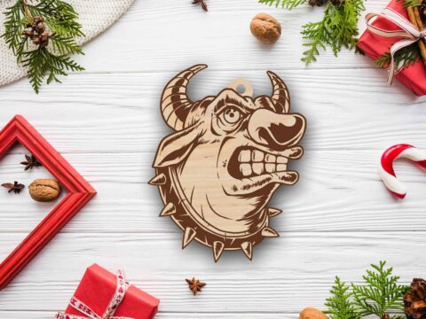 Laser Cut Bull New Year Christmas Toy DXF File