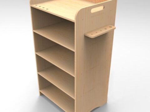 Laser Cut Office Cabinet Office Storage Rack 8mm Free Vector
