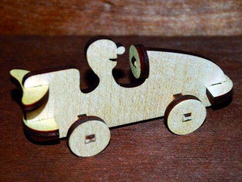 Laser Cut Wooden Toy Car Free Vector
