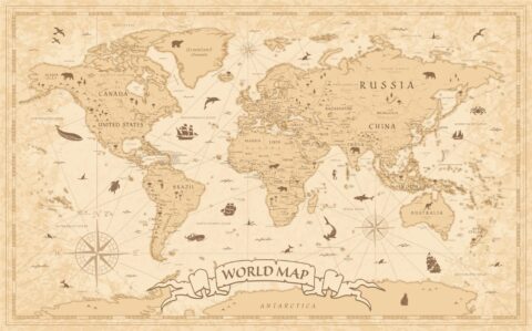 Laser Cut Engraved World Map Wall Decor Free Vector