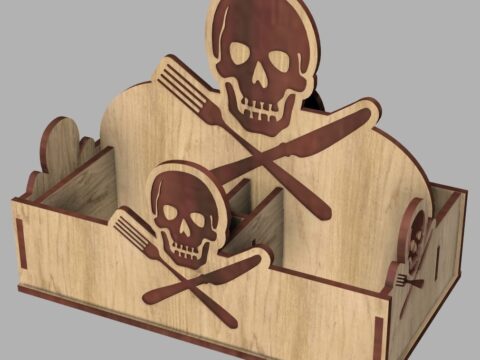 Laser Cut Pirate Napkin Holder Free Vector