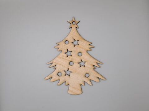 Laser Cut Wooden Christmas Tree Craft Decoration Free Vector