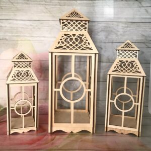 Laser Cut Lantern Candlestick Lamp Free Vector