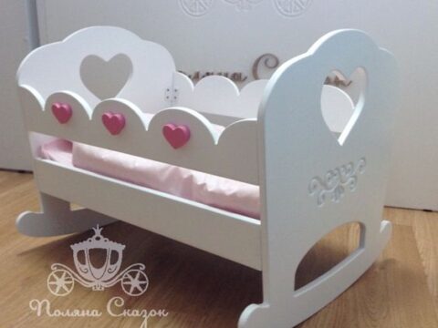 Laser Cut Doll Rocking Bed Free Vector