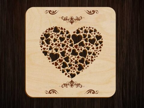 Laser Cut Engrave Heart Book Cover Free Vector
