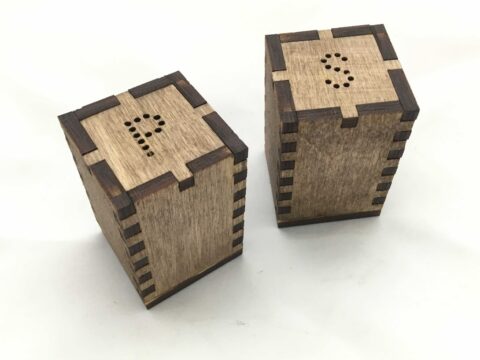 Laser Cut Wooden Salt And Pepper Shakers 4mm Free Vector