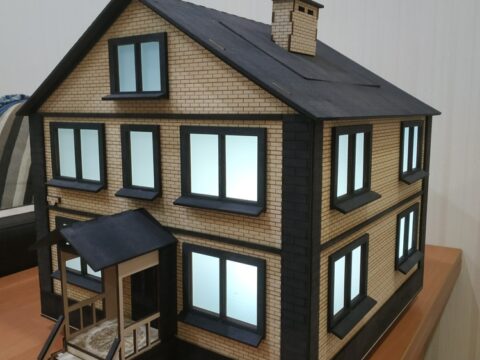 Laser Cut Wooden House Model Free Vector