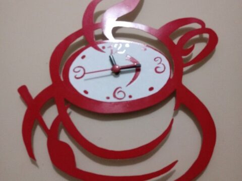 Laser Cut Coffee Wall Clock Free Vector