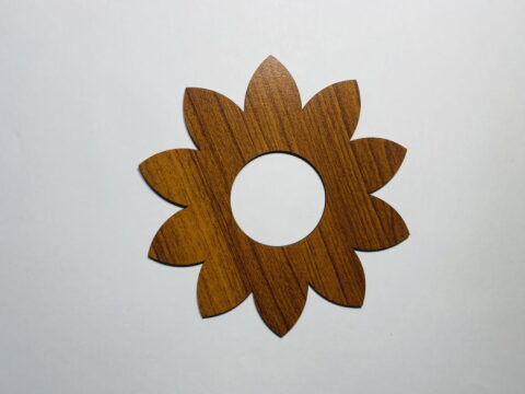 Laser Cut Flower Shape Unfinished Wood Cutout Free Vector