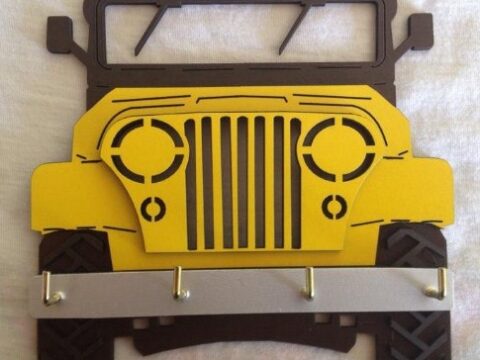 Laser Cut Jeep Key Holder 4×4 Car Key Hanger Free Vector