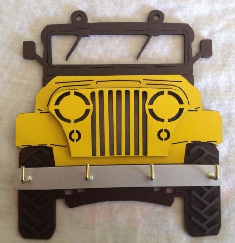 Laser Cut Jeep Key Holder 4×4 Car Key Hanger Free Vector