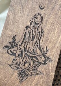 Laser Cut Engrave Zen Girl Book Cover DXF File