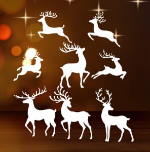 Laser Cut Christmas Reindeer Window Stickers Free Vector