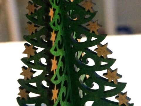 Laser Cut Christmas Tree Decor Free Vector