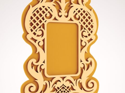 Laser Cut Mirror Frame Wall Decor DXF File