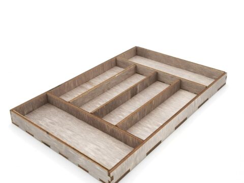 Laser Cut Wooden Rectangle Serving Tray With Compartments Free Vector