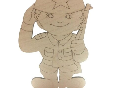 Laser Cut Toy Soldier Stand Up Decoration Free Vector