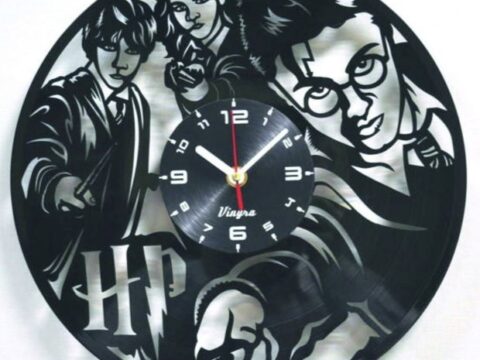 Laser Cut Harry Potter Vinyl Record Wall Clock Free Vector