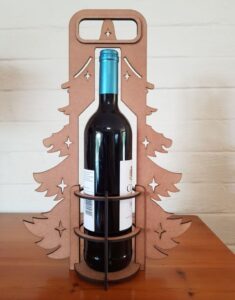 Laser Cut Christmas Wine Bottle Holder SVG File