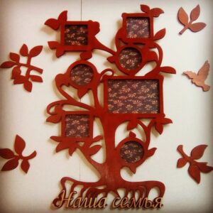 Laser Cut Family Photo Frames Tree Wall Decor Free Vector