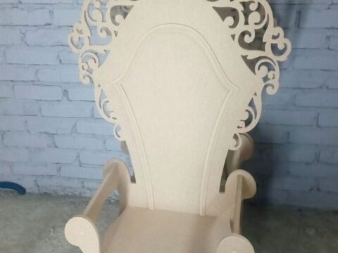 Laser Cut Wood Throne Chair Free Vector