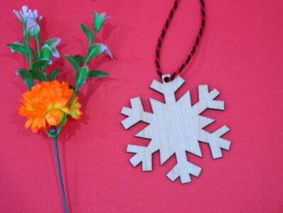 Laser Cut Christmas Snowflake Wooden Craft Blank Decoration Free Vector