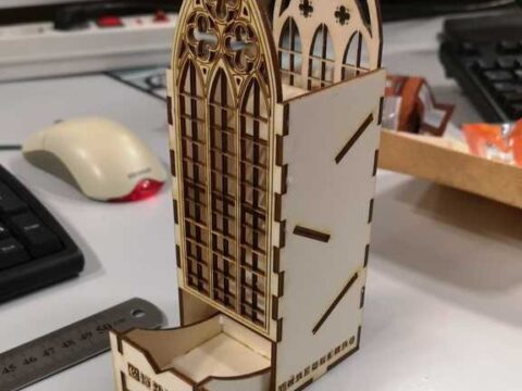 Laser Cut Gothic Dice Tower SVG File