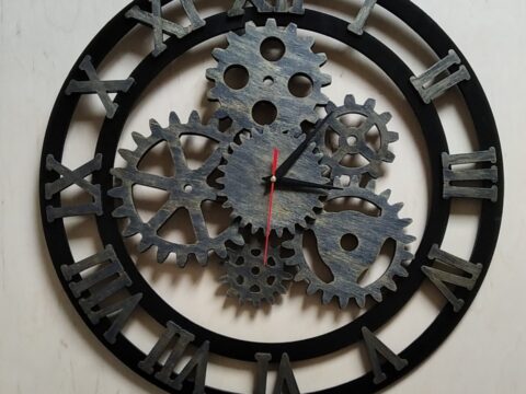 Laser Cut Roman Numerals Gear Clock Free Vector