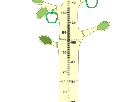 Laser Cut Tree Growth Chart Kids Height Chart Free Vector