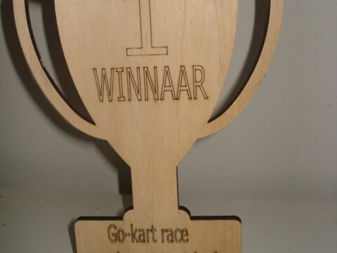 Laser Cut Trophy Cup 6mm Plywood DXF File