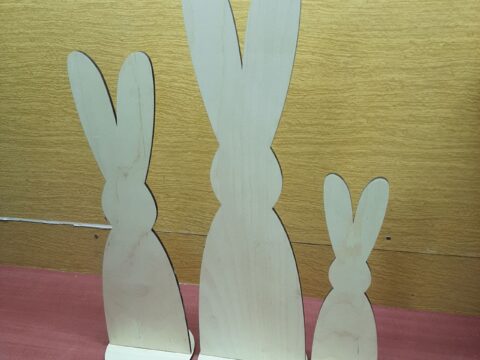 Laser Cut Decorative Standing Easter Bunny Free Vector