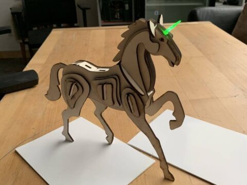 Laser Cut Unicorn 3D Puzzle SVG File