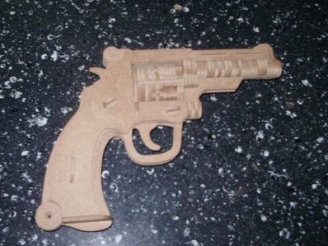 Laser Cut British Bulldog Revolver Toy Gun DXF File