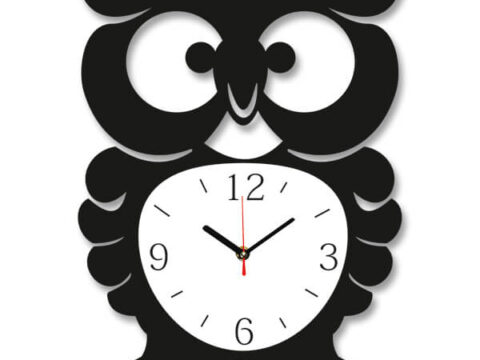 Laser Cut Owl Wall Clock Free Vector