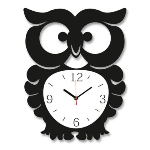 Laser Cut Owl Wall Clock Free Vector