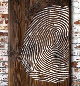 Laser Cut Fingerprint Wood Wall Decor Free Vector