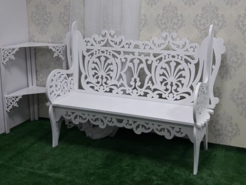 Laser Cut Wooden Decorative Bench 21mm Free Vector