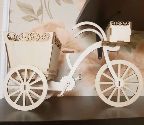 Laser Cut Bicycle Flower Stand Bicycle Planter DXF File