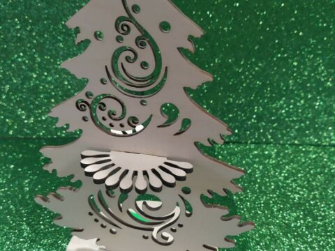 Laser Cut Decorative Pine Tree Napkin Holder Free Vector